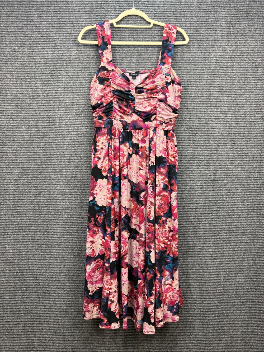 Torrid Floral Sweetheart Skater Midi Dress Womens 2X Adjustable Straps Pockets